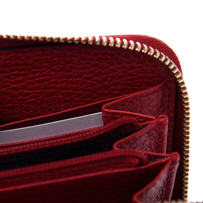 Gucci Monogram Dollar Calfskin Zip Around Wallet Beige Ebony Rosso 7 of 9