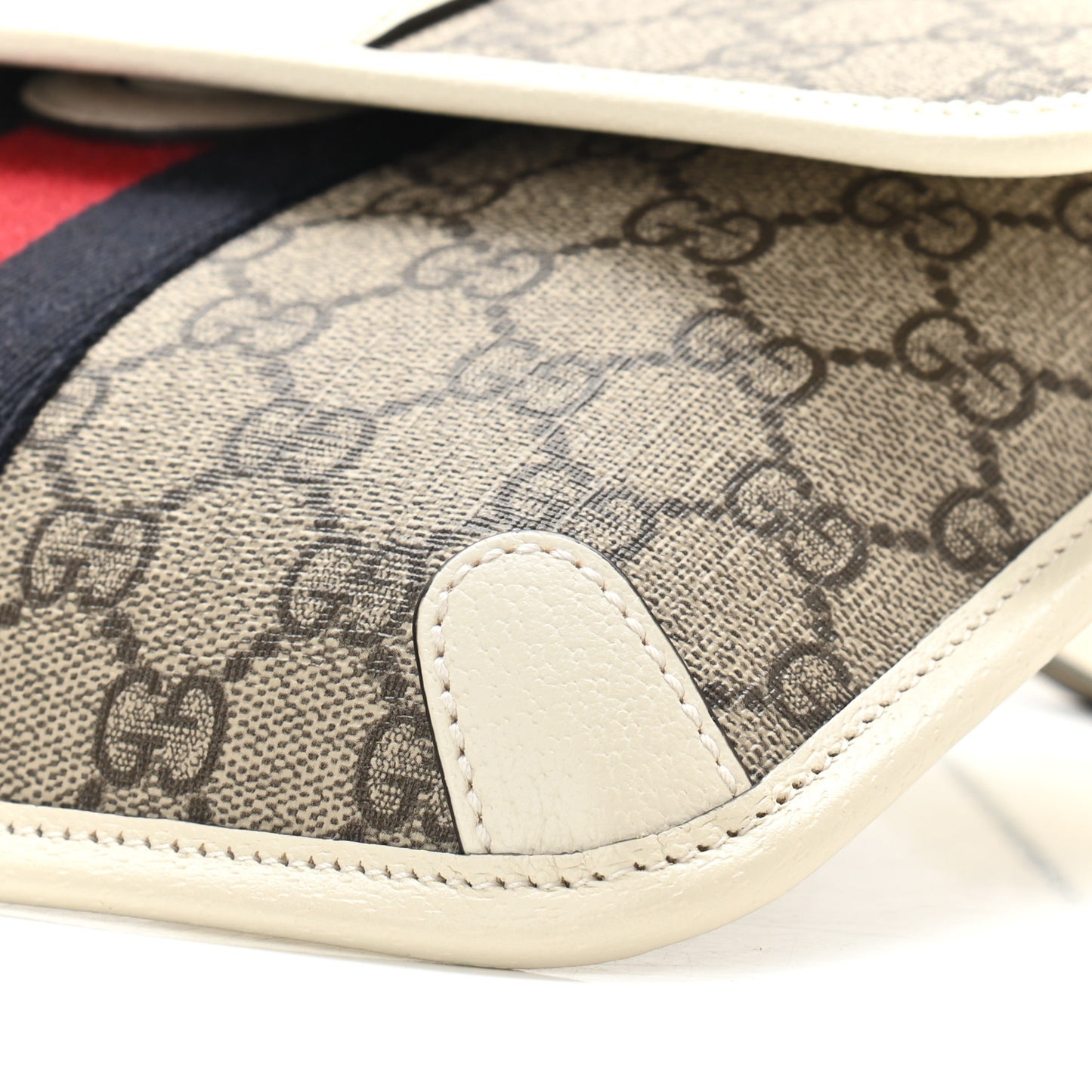 GG Supreme Monogram Web Small Ophidia Belt Bag 100 40 Brown White