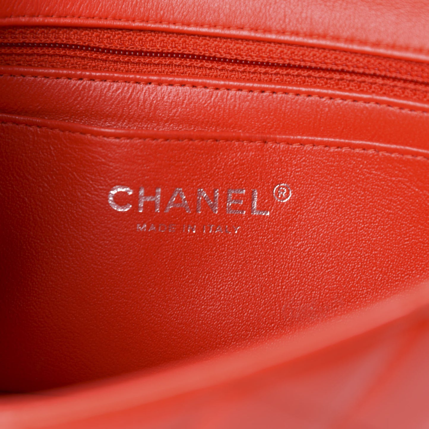 Patent Calfskin Quilted Mini Rectangular Flap Red