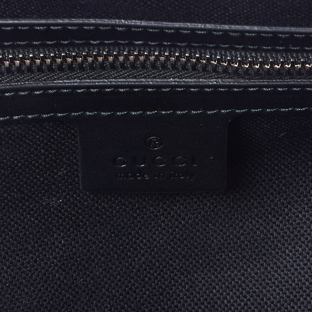 Gucci Soft GG Supreme Monogram Appia Calfskin Web Large Carry On Duffle Bag Black Grey 9 of 10