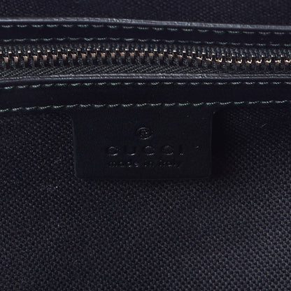 Gucci Soft GG Supreme Monogram Appia Calfskin Web Large Carry On Duffle Bag Black Grey 9 of 10