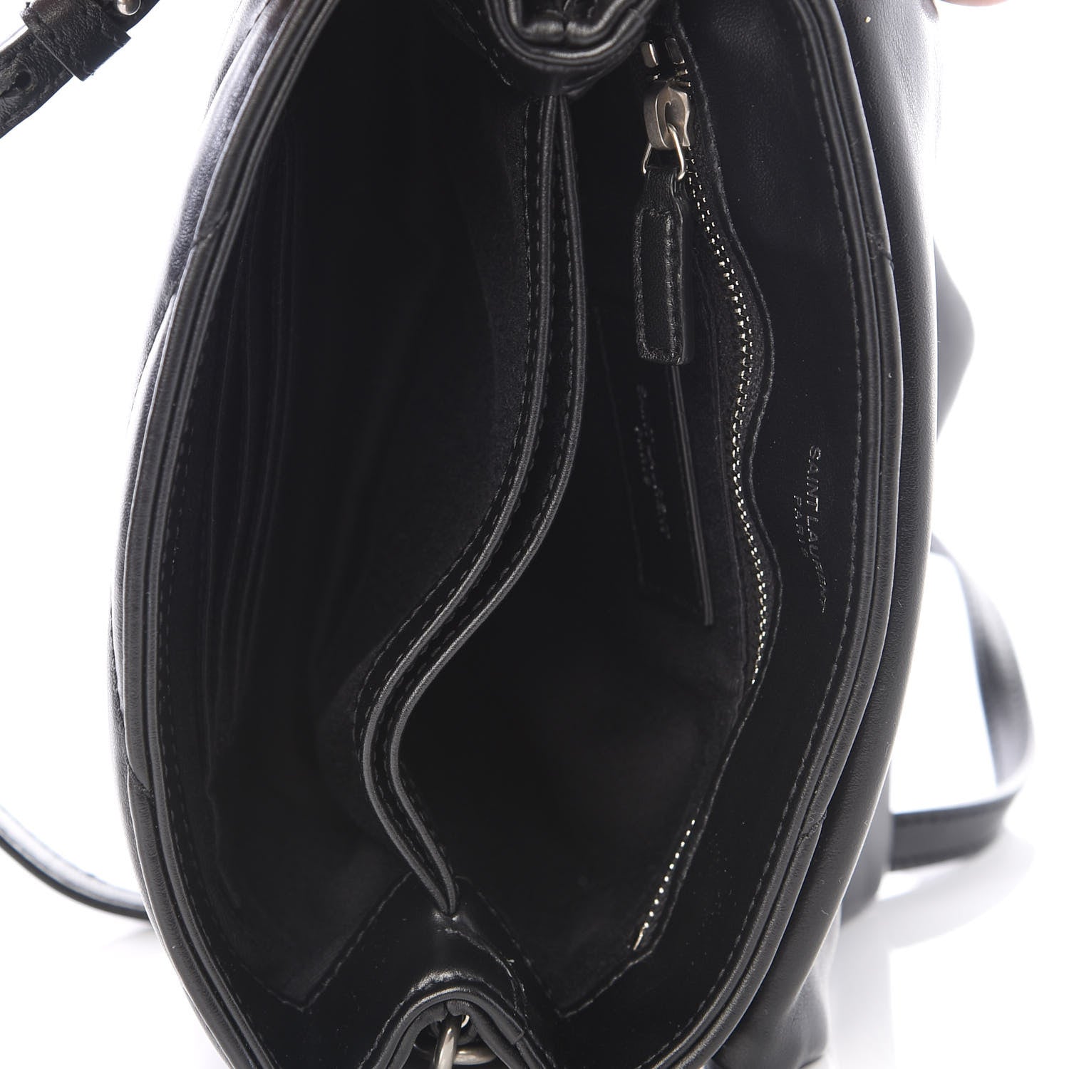 Saint Laurent Calfskin Y Quilted Monogram Toy Loulou Crossbody Bag Black 4 of 11