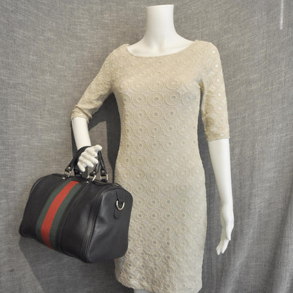 Gucci Leather Vintage Web Boston Black 2 of 9