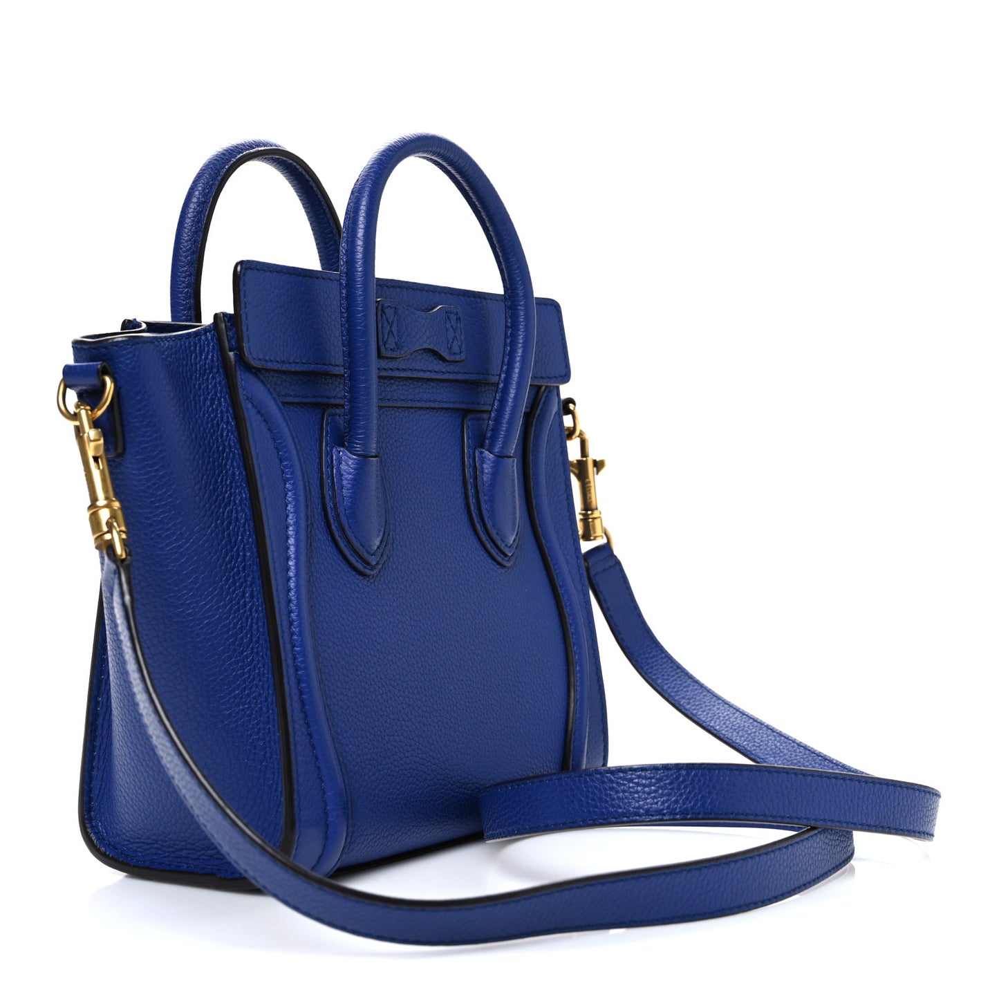 Drummed Calfskin Nano Luggage Indigo