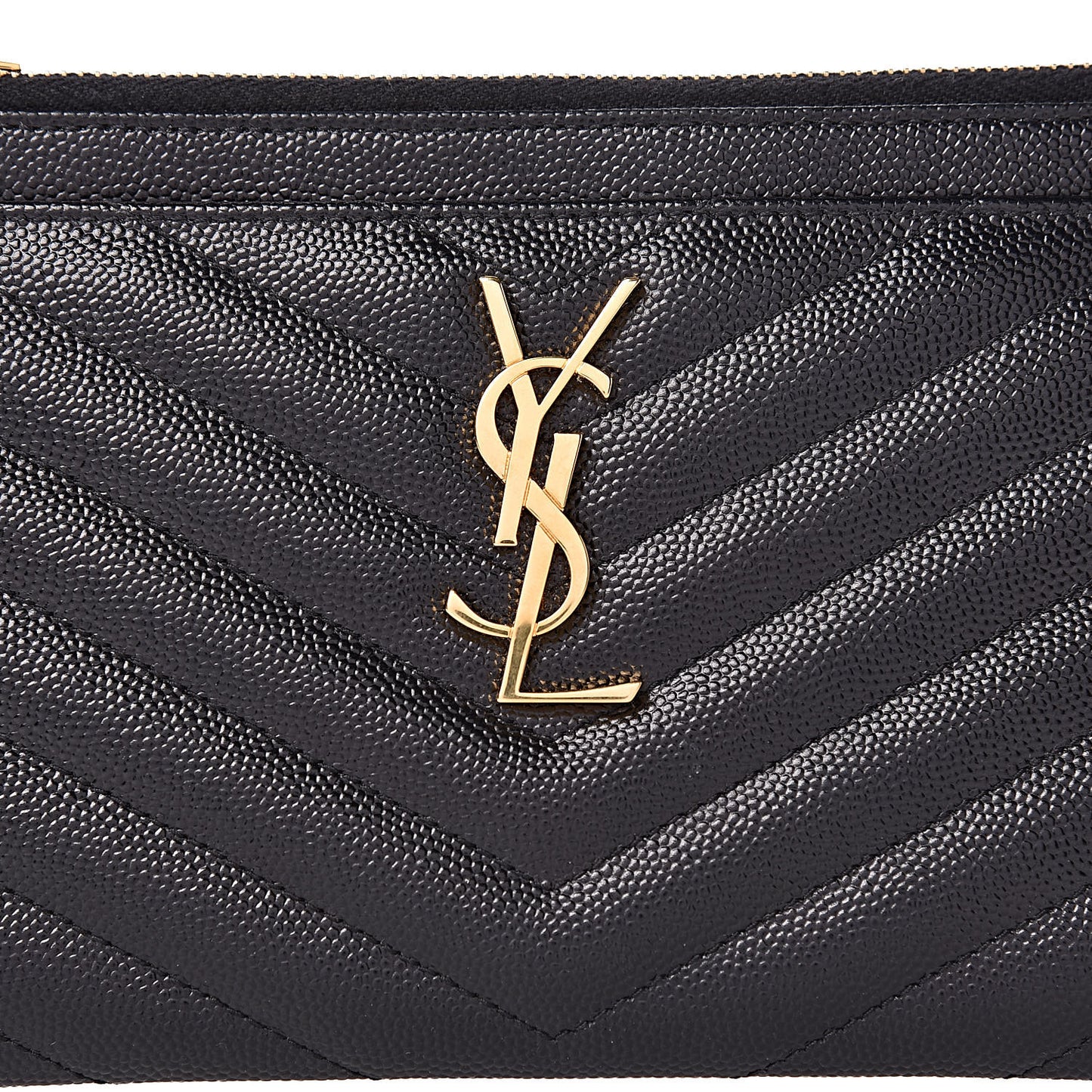 Grain De Poudre Chevron Monogram Bill Pouch Black