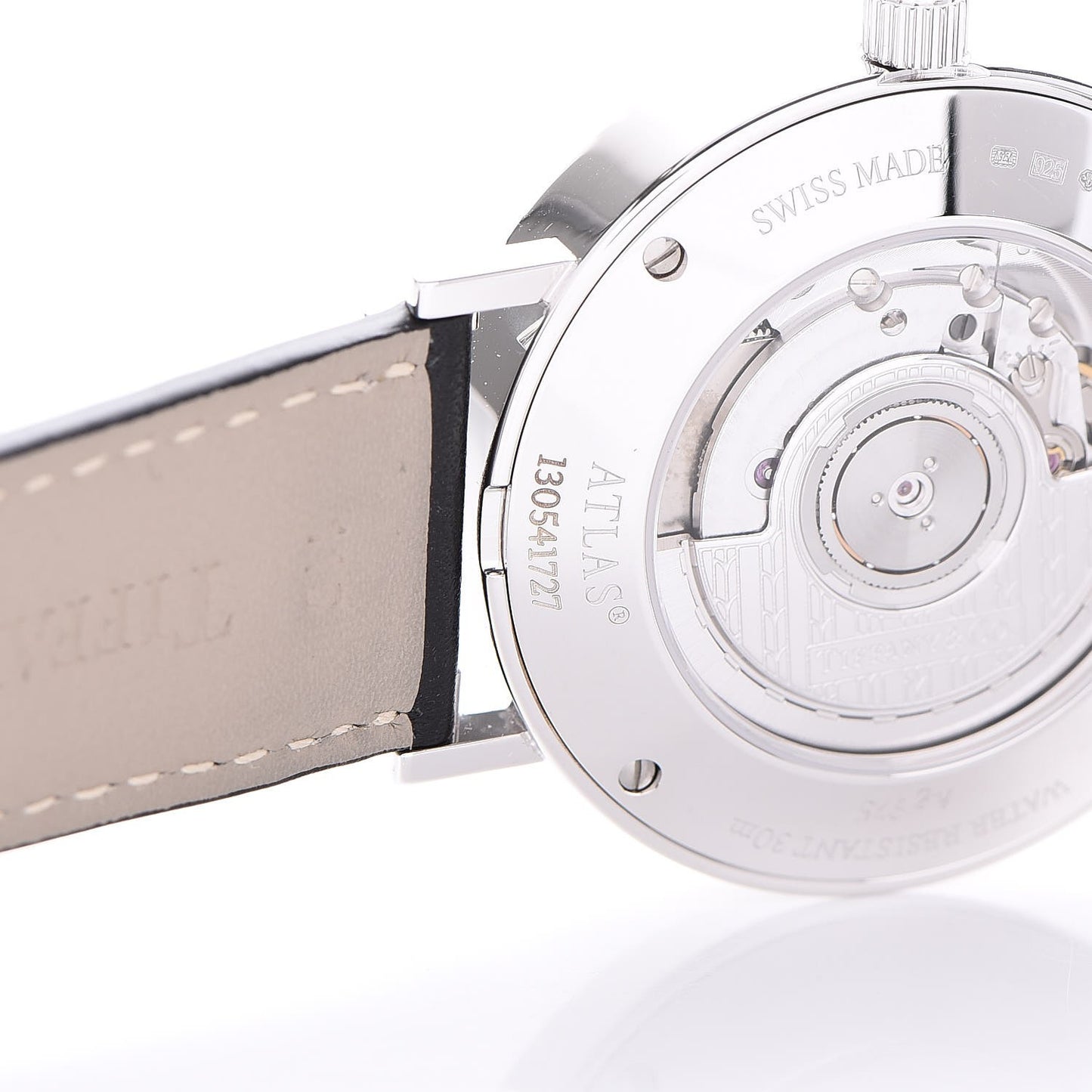 Sterling Silver Calfskin 39mm Atlas Automatic Watch
