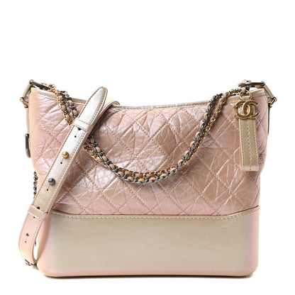 Chanel Iridescent Aged Calfskin Quilted Medium Gabrielle Hobo Light Pink 1 of 9