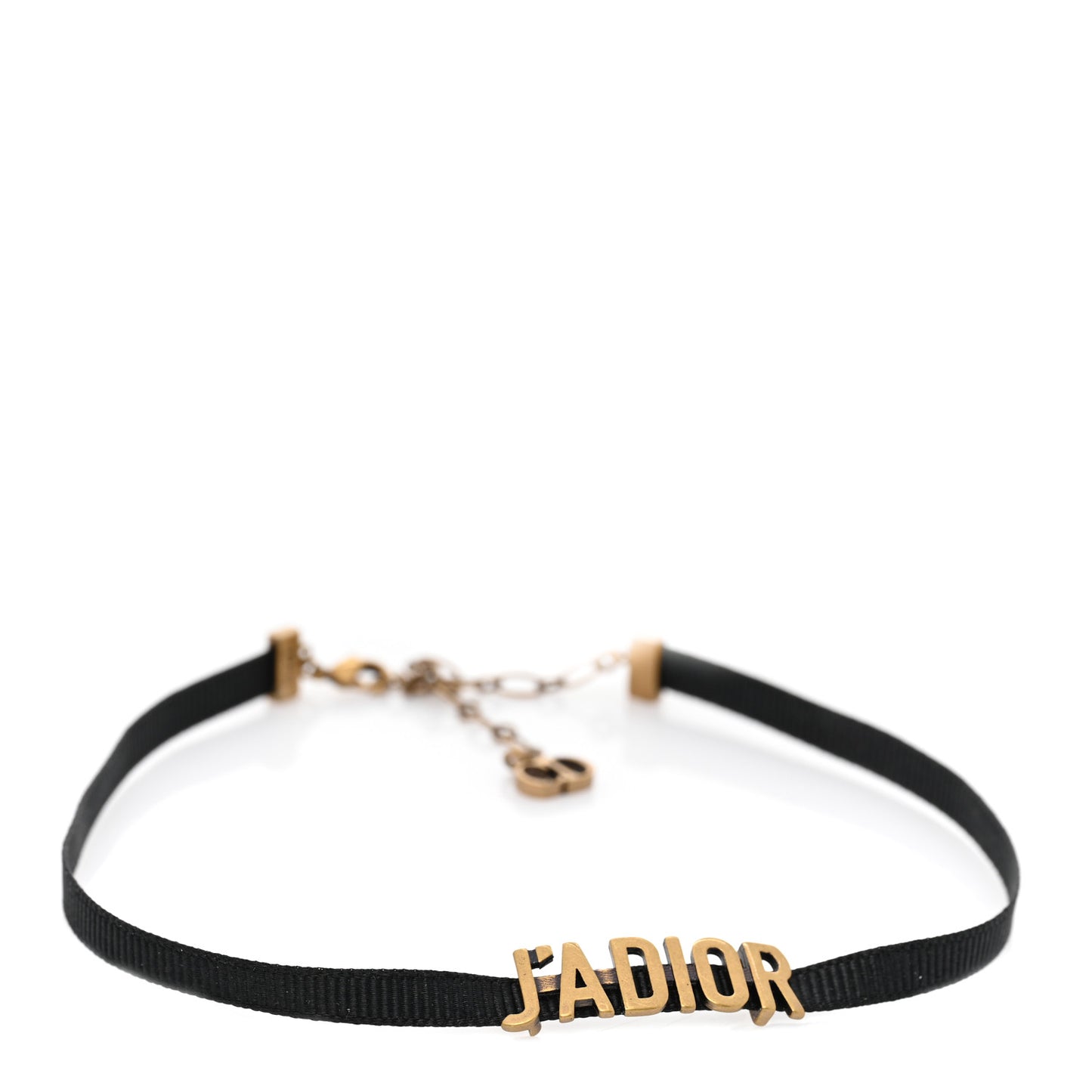Grosgrain Ribbon J'Adior Logo Choker Necklace Black