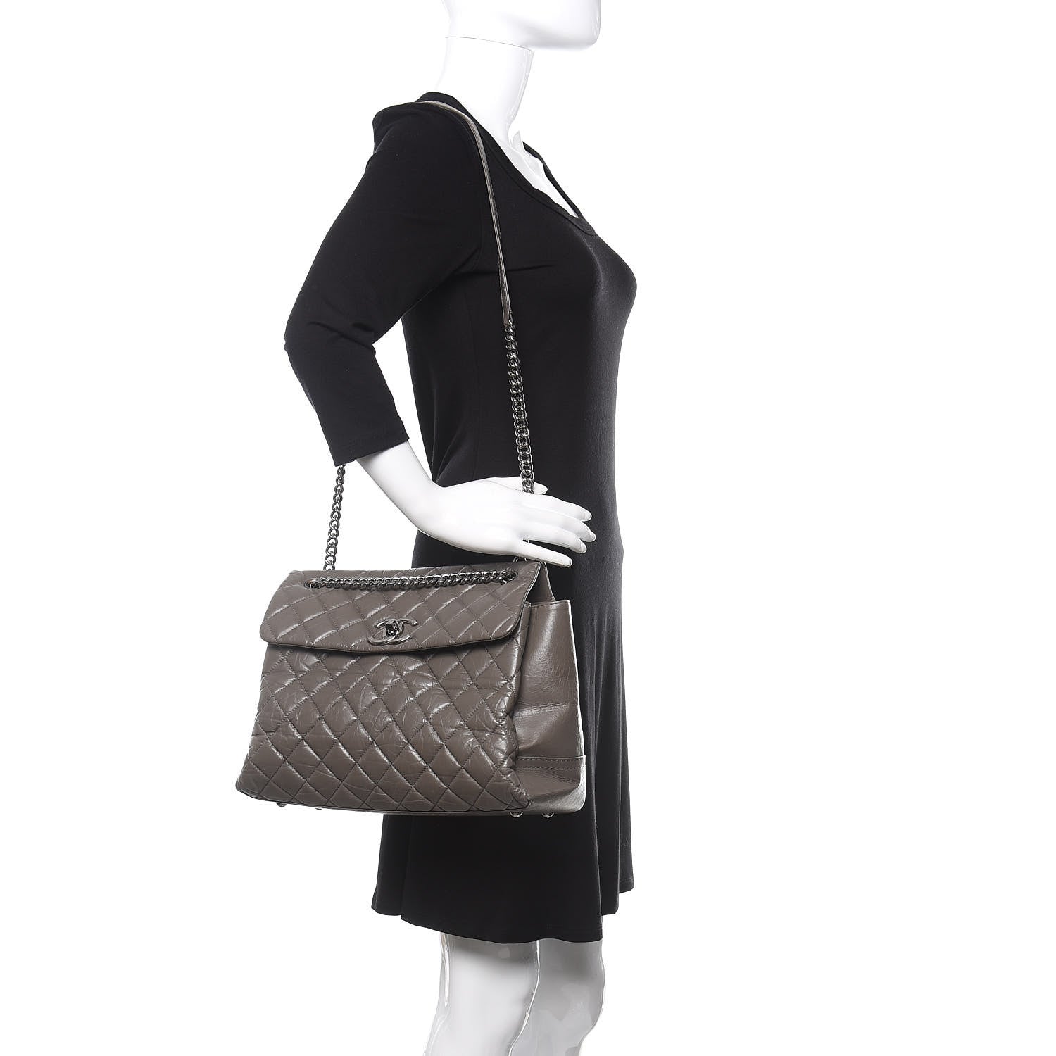 Chanel Aged Calfskin Medium Lady Pearly Flap Grey 2 of 15