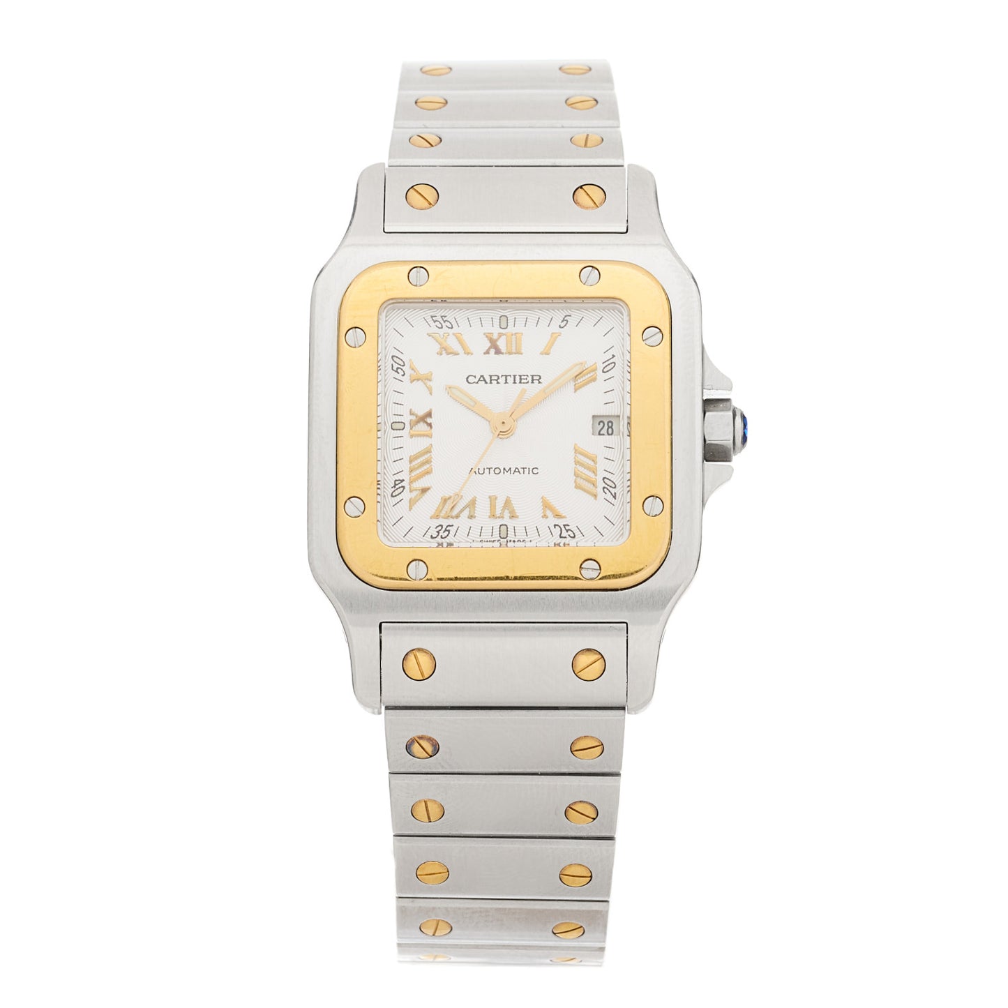 Stainless Steel 18K Yellow Gold 29mm Santos De Cartier Galbee Automatic Watch