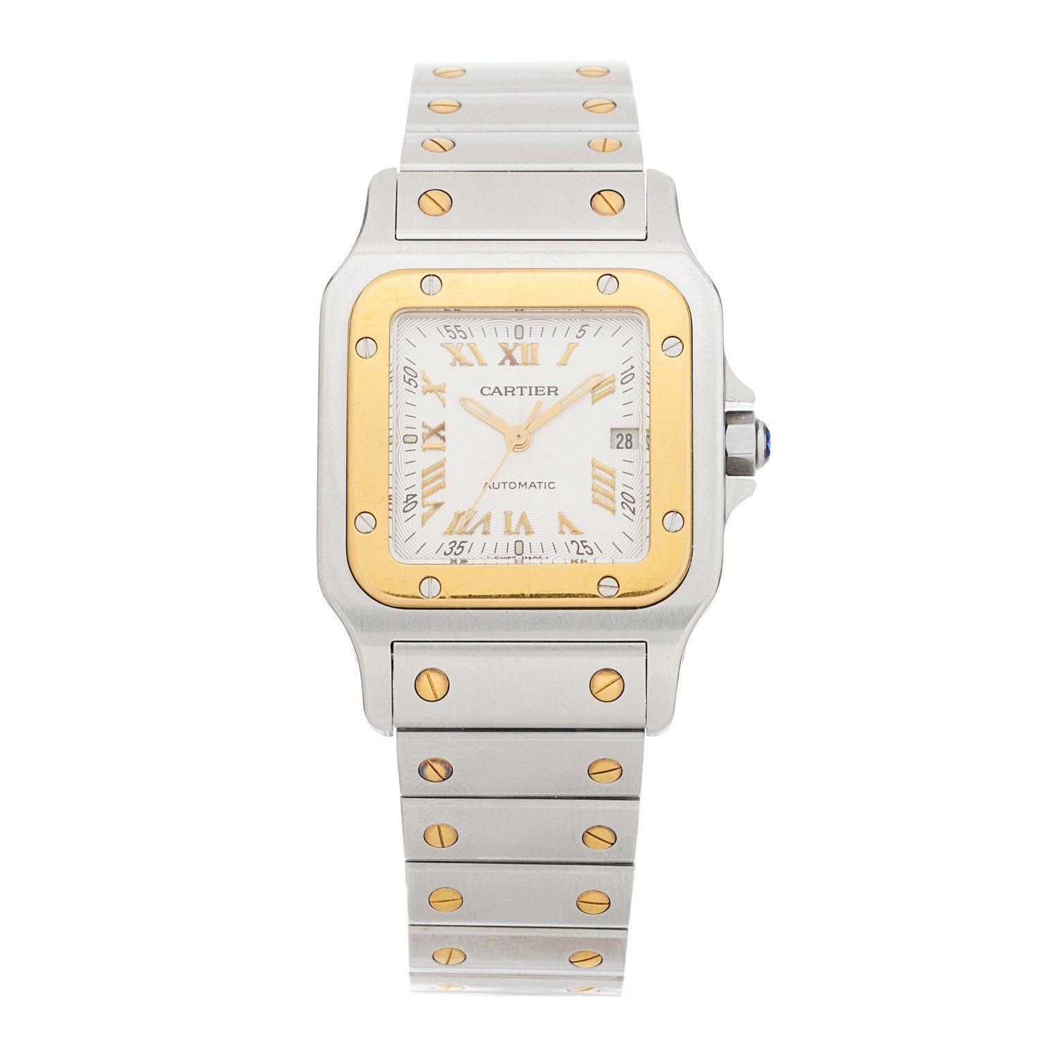 Cartier Stainless Steel 18K Yellow Gold 29mm Santos De Cartier Galbee Automatic Watch 1 of 4