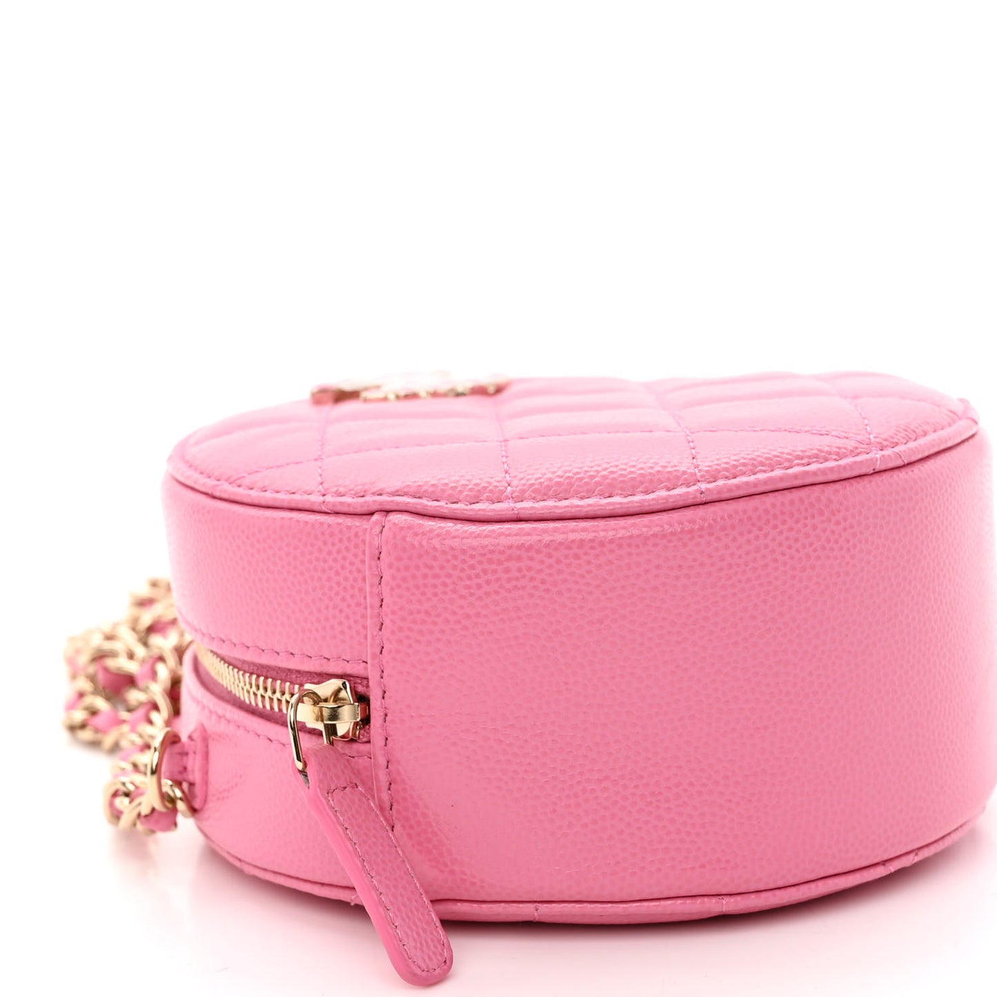 Caviar Quilted Gripoix CC Round Clutch With Chain Pink