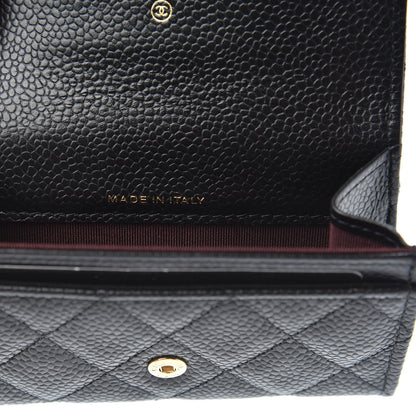 Chanel Caviar Quilted Flap Card Holder Wallet Black 7 of 9
