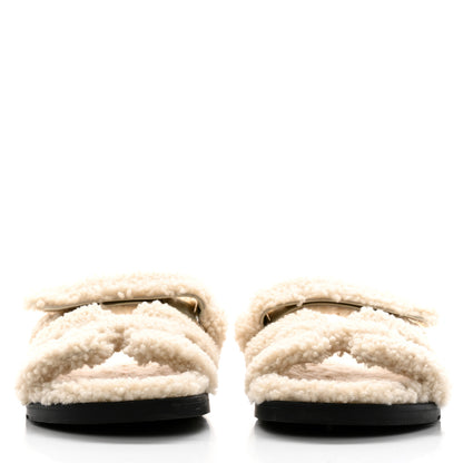 Hermes Woolskin Womens Chypre Sandals 40.5 Ecru 2 of 8