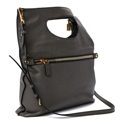 Tom Ford Grained Calfskin Alix Padlock Zip Tote Graphite 3 of 16