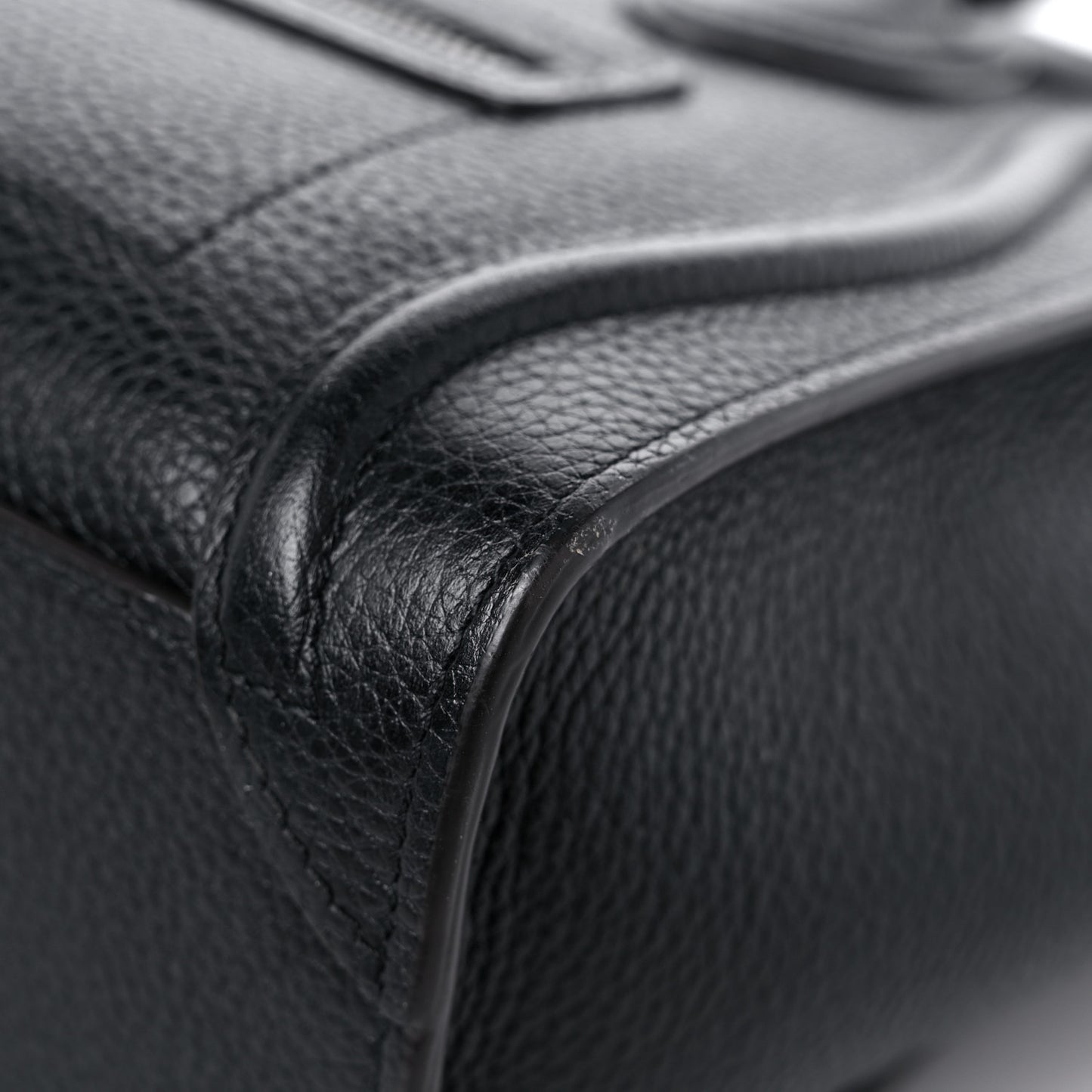 Drummed Calfskin Nano Luggage Black
