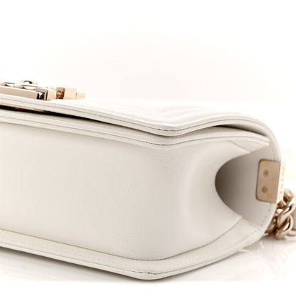 Chanel Caviar Quilted Small Boy Flap White 10 of 11