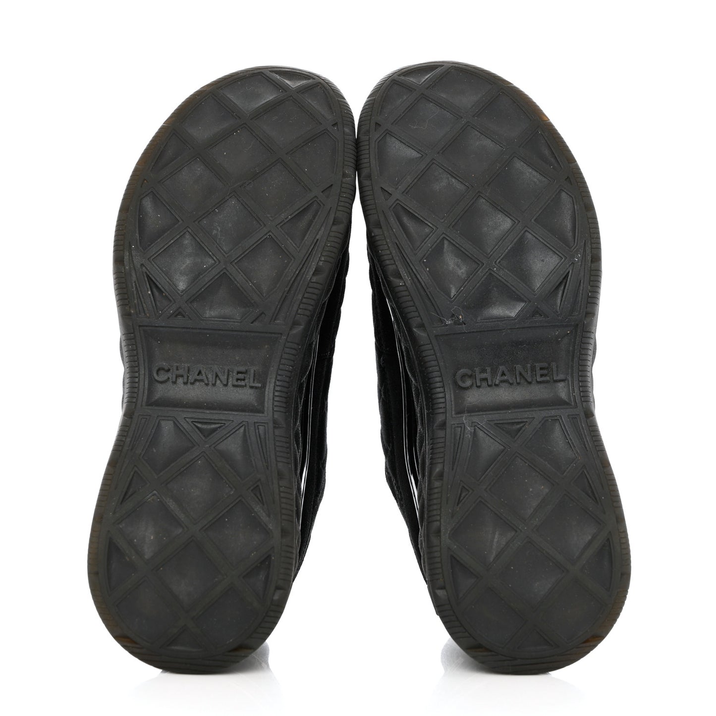 Nylon Suede Calfskin CC Sneakers 38 Black