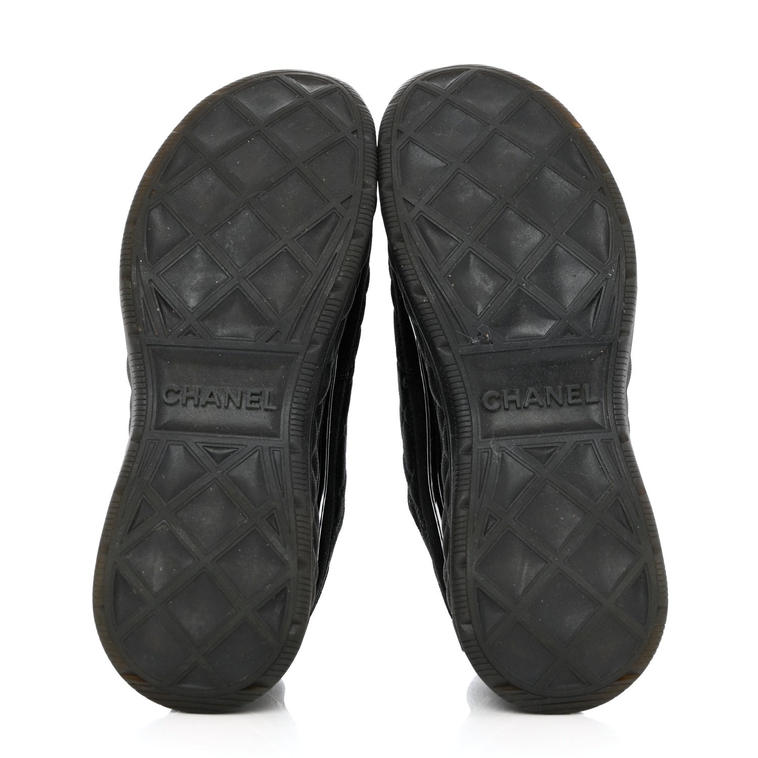 Chanel Nylon Suede Calfskin CC Sneakers 38 Black 5 of 9