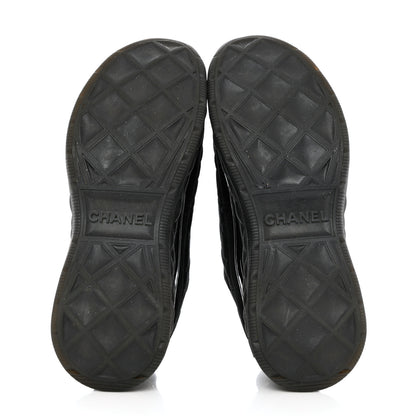 Chanel Nylon Suede Calfskin CC Sneakers 38 Black 5 of 9