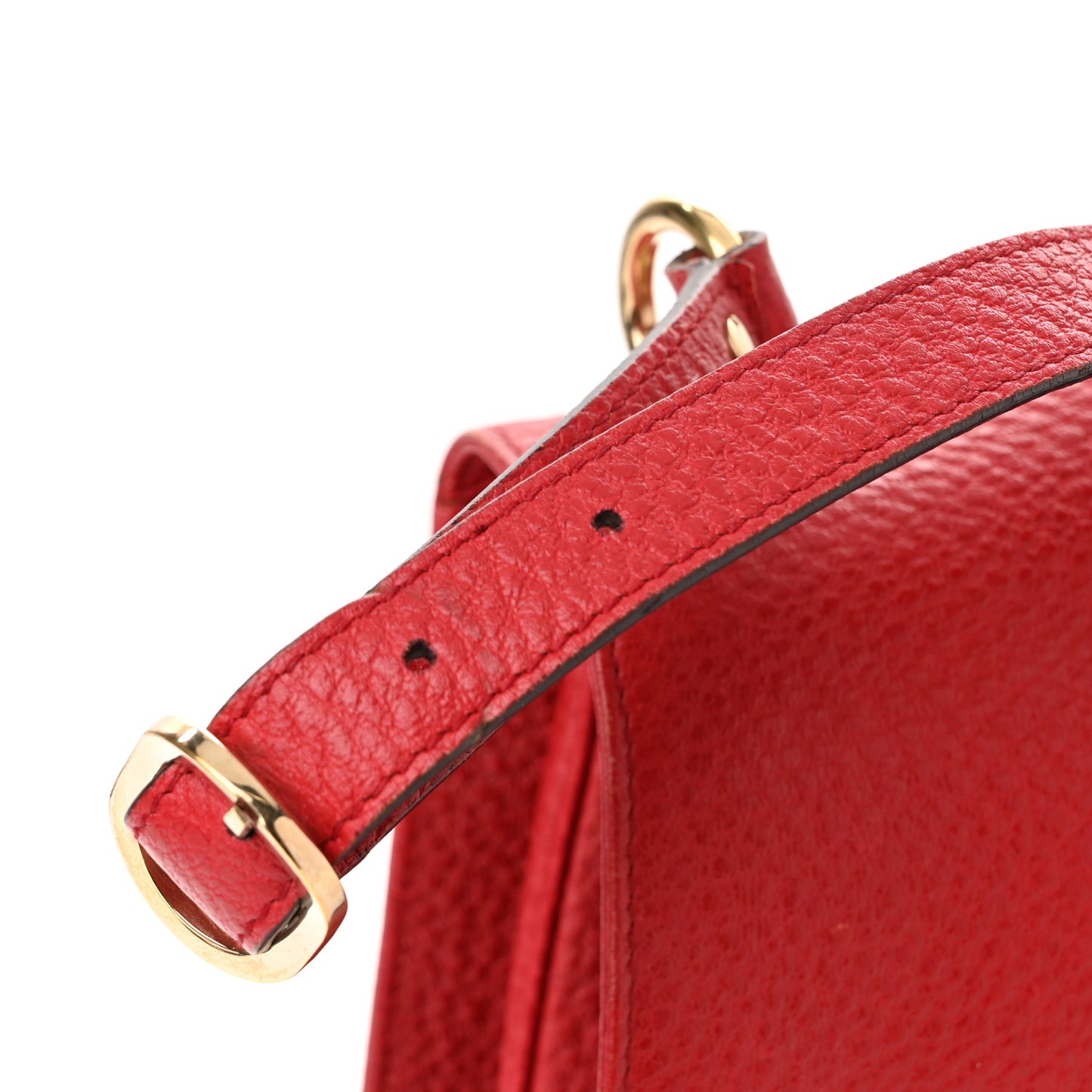 Pebbled Calfskin Web Blondie Hobo Red