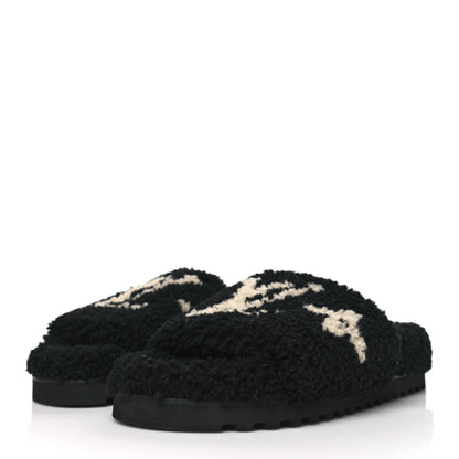 Louis Vuitton Shearling Monogram Giant Paseo Flat Comfort Mule 40 Black 3 of 8