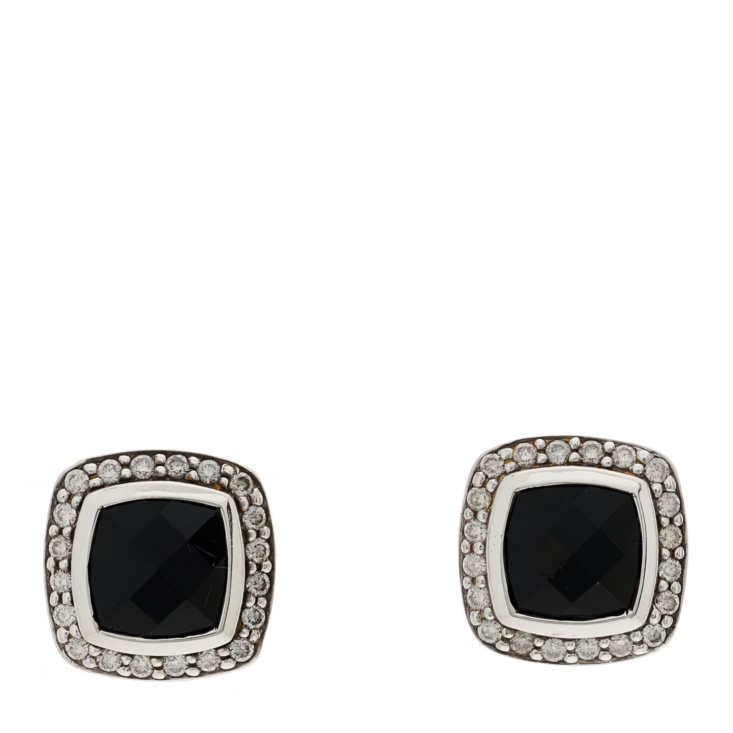 Sterling Silver Diamond Black Onyx 7mm Albion Earrings