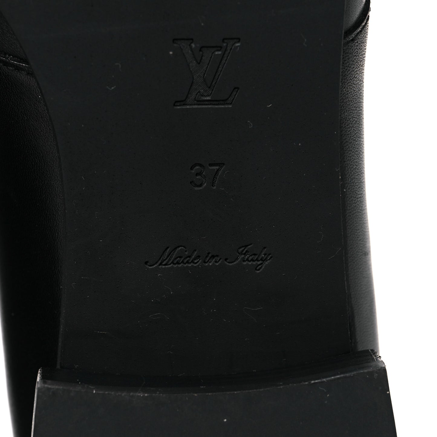 Calfskin Monogram Jumble Flat Ankle Boots 37 Black