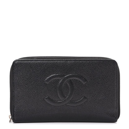 Chanel Caviar Large Timeless CC Zip Around Organizer Wallet Black 1 of 12