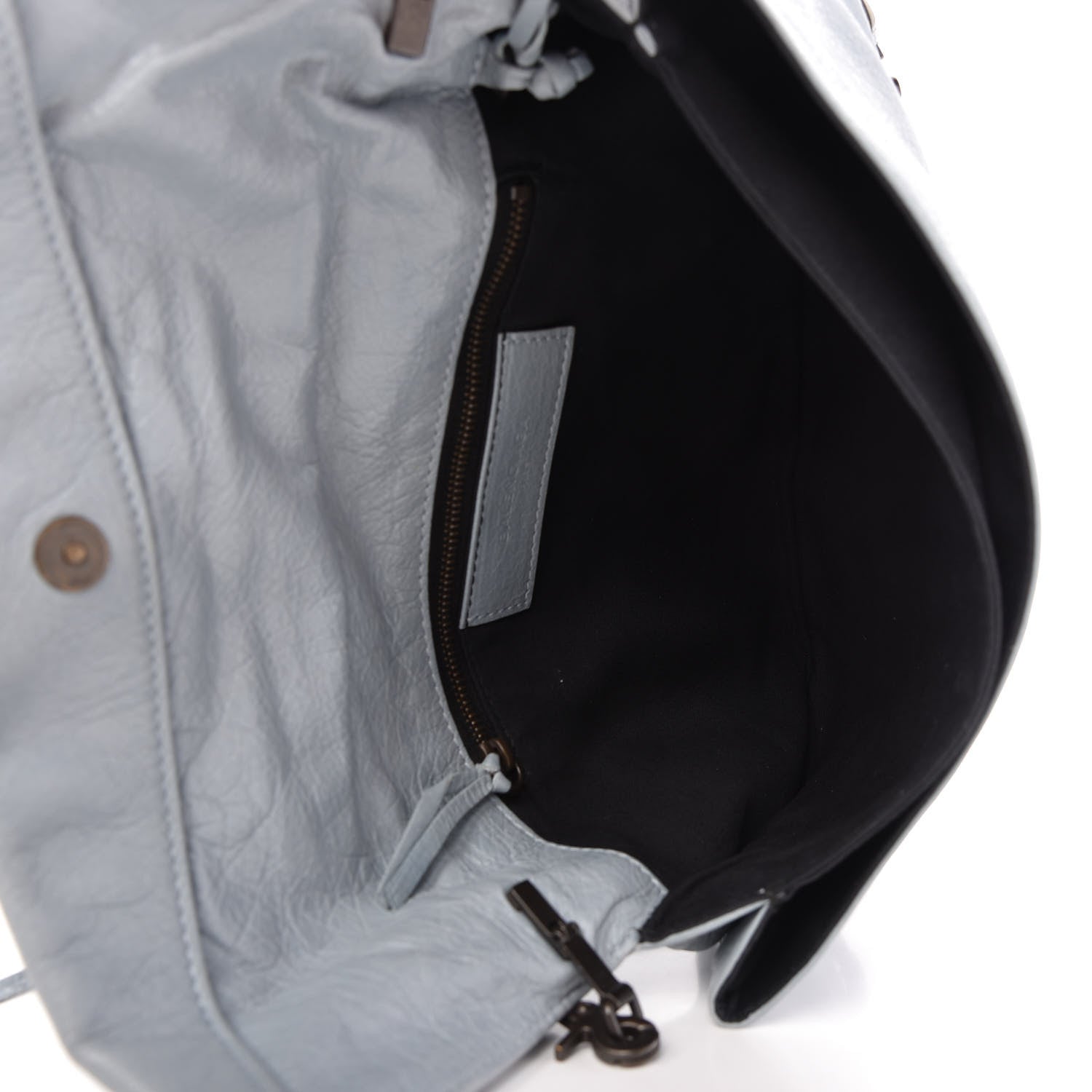Balenciaga Agneau Classic Hardware Envelope Strap Clutch Bleu Opaline 5 of 9