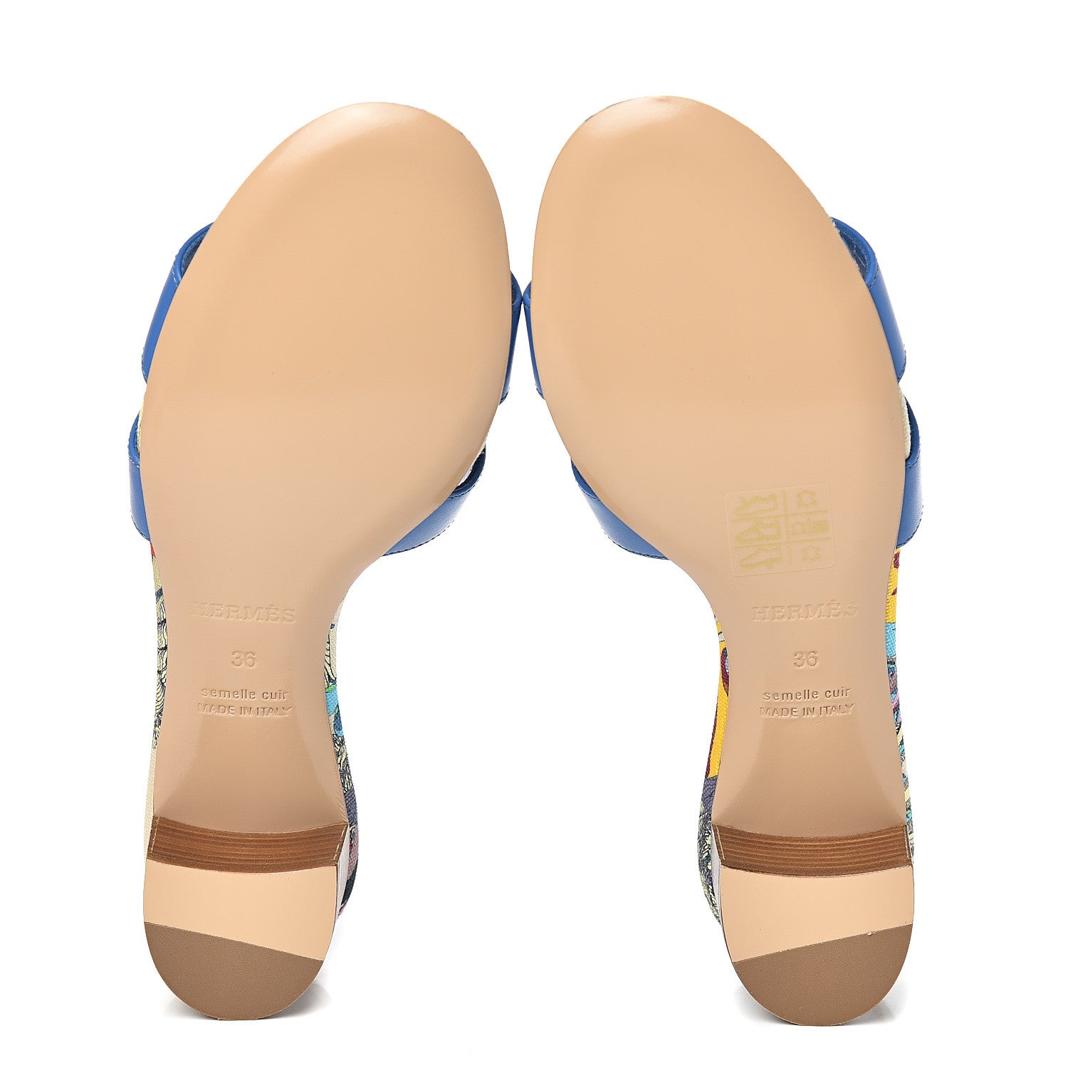 Hermes Calfskin Oasis Sandals 36 Bleu Zanzibar 5 of 8
