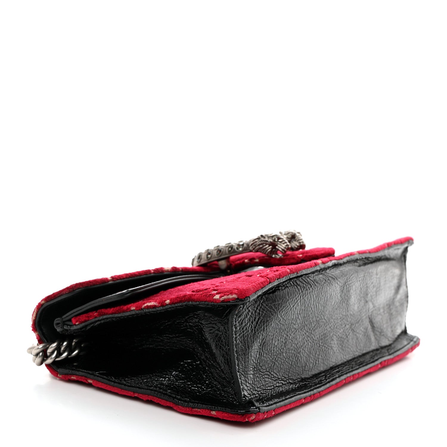 Gucci Velvet Skipper Crystal GG Monogram Small Dionysus Shoulder Bag Red Cipria Black Black Diamond 4 of 10
