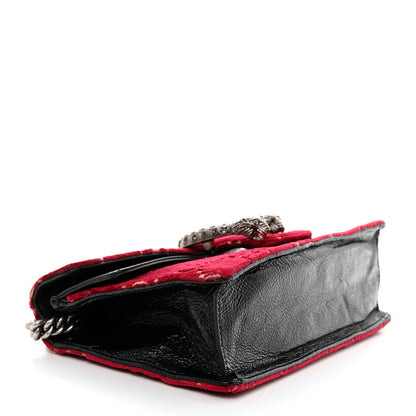 Gucci Velvet Skipper Crystal GG Monogram Small Dionysus Shoulder Bag Red Cipria Black Black Diamond 4 of 10