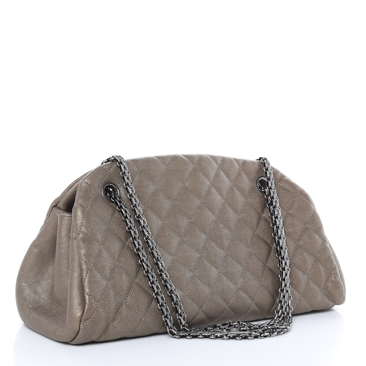 Chanel Metallic Caviar Quilted Medium Just Mademoiselle Beige 3 of 10