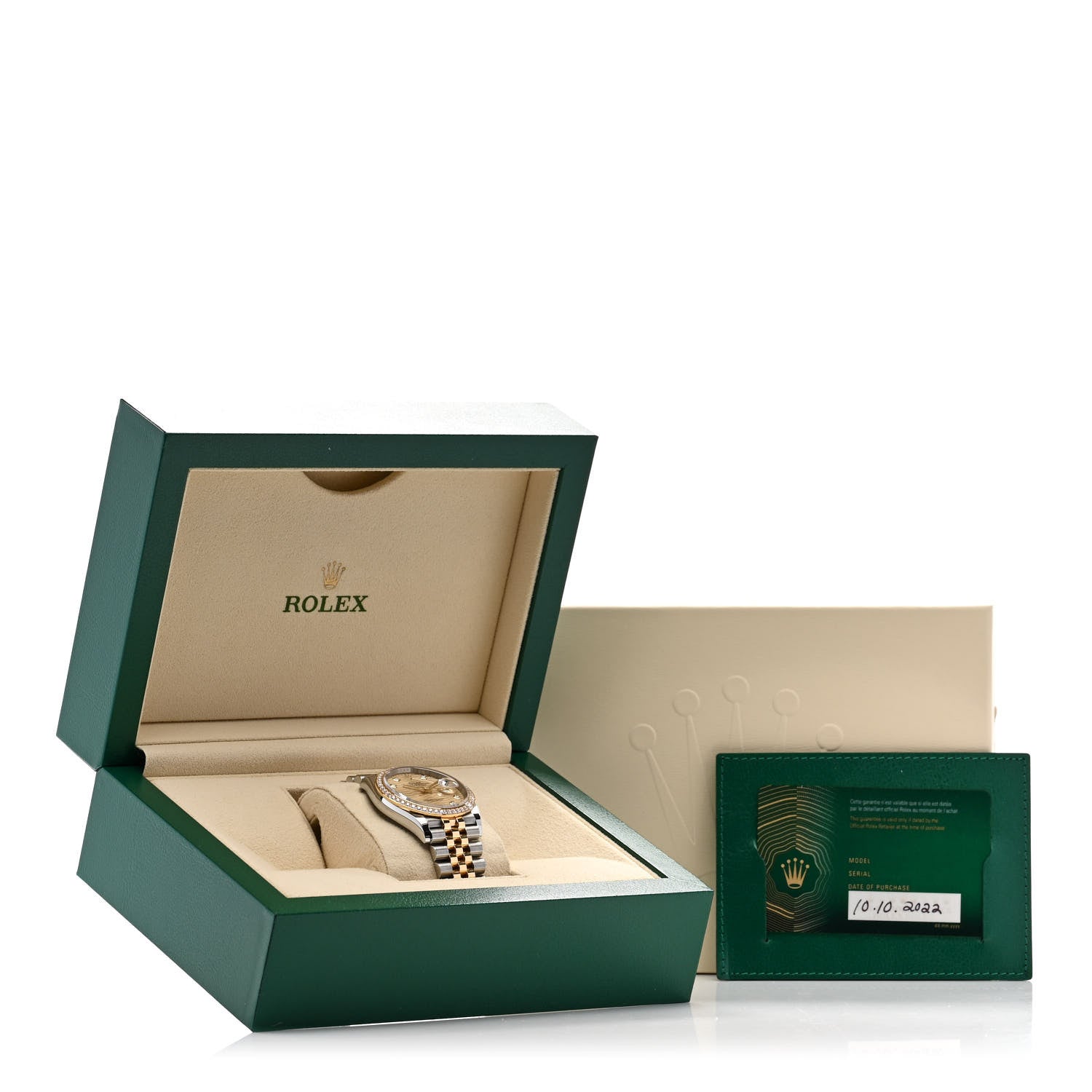 Rolex Stainless Steel 18K Yellow Gold Diamond Bezel 36mm Oyster Perpetual Datejust Watch Champagne Fluted 126283RBR 5 of 5