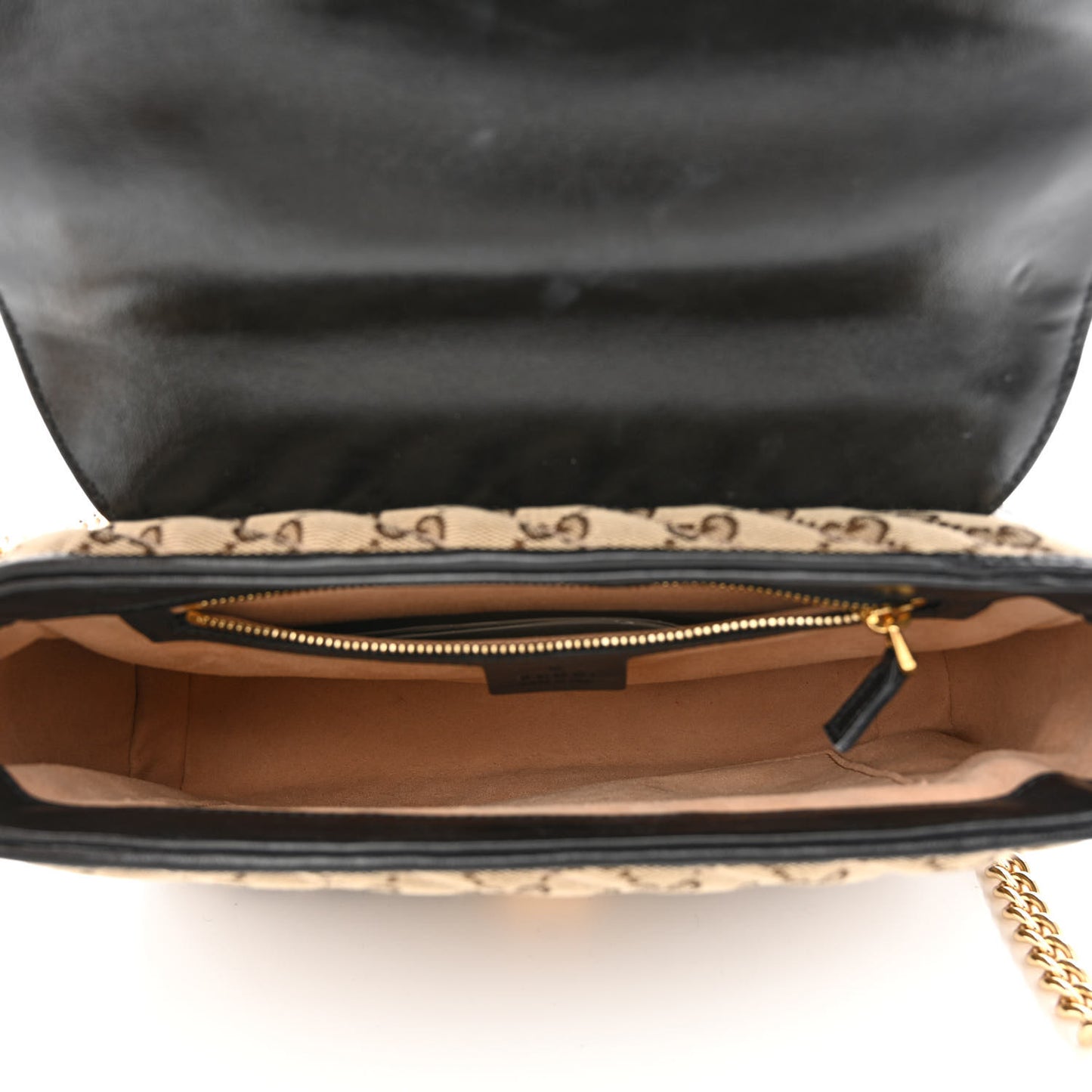 Monogram Azalea Calfskin Matelasse Diagonal Small GG Marmont Top Handle Shoulder Bag Beige Ebony Black