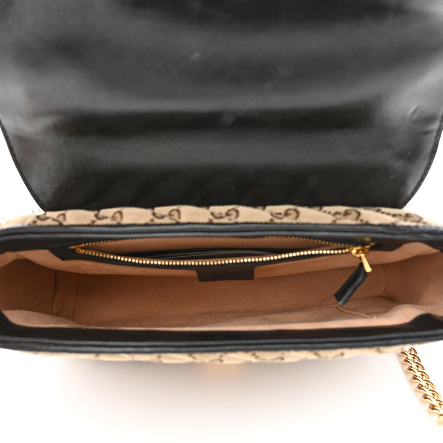 Gucci Monogram Azalea Calfskin Matelasse Diagonal Small GG Marmont Top Handle Shoulder Bag Beige Ebony Black 5 of 11
