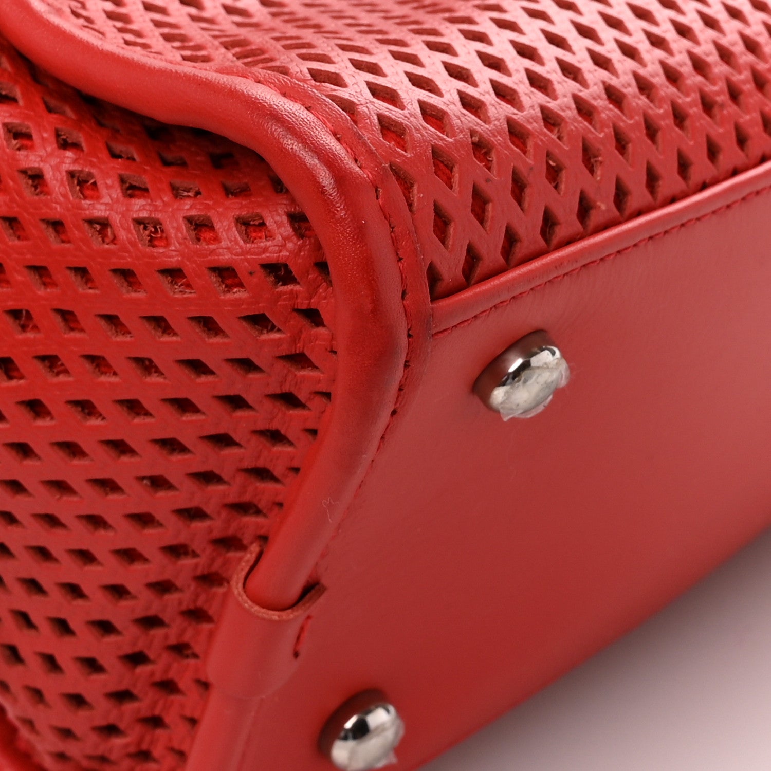 Chanel Calfskin Perforated Up In The Air East West Tote Red 10 of 13