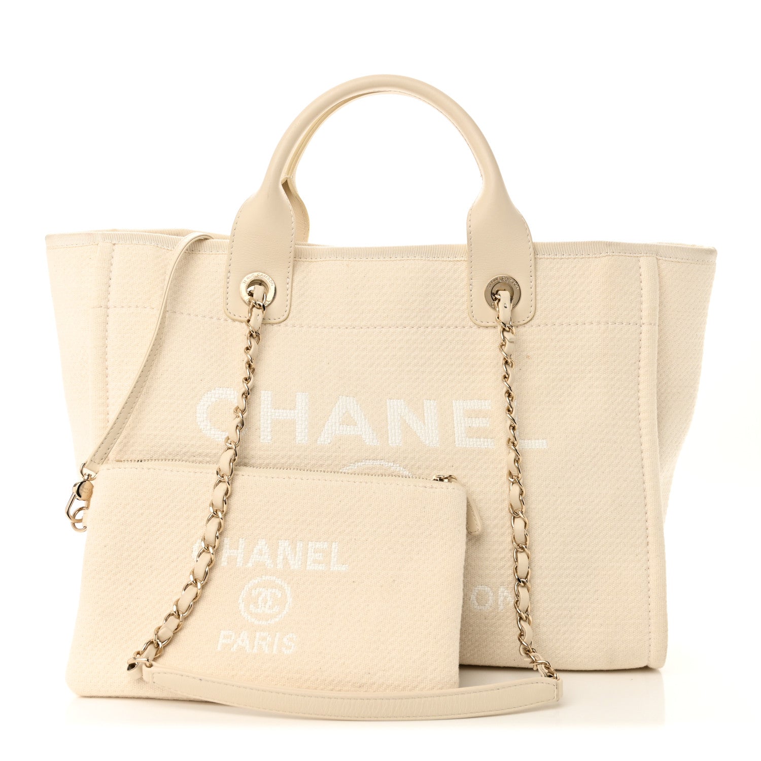 Chanel Mixed Fibers Medium Deauville Tote White 3 of 11