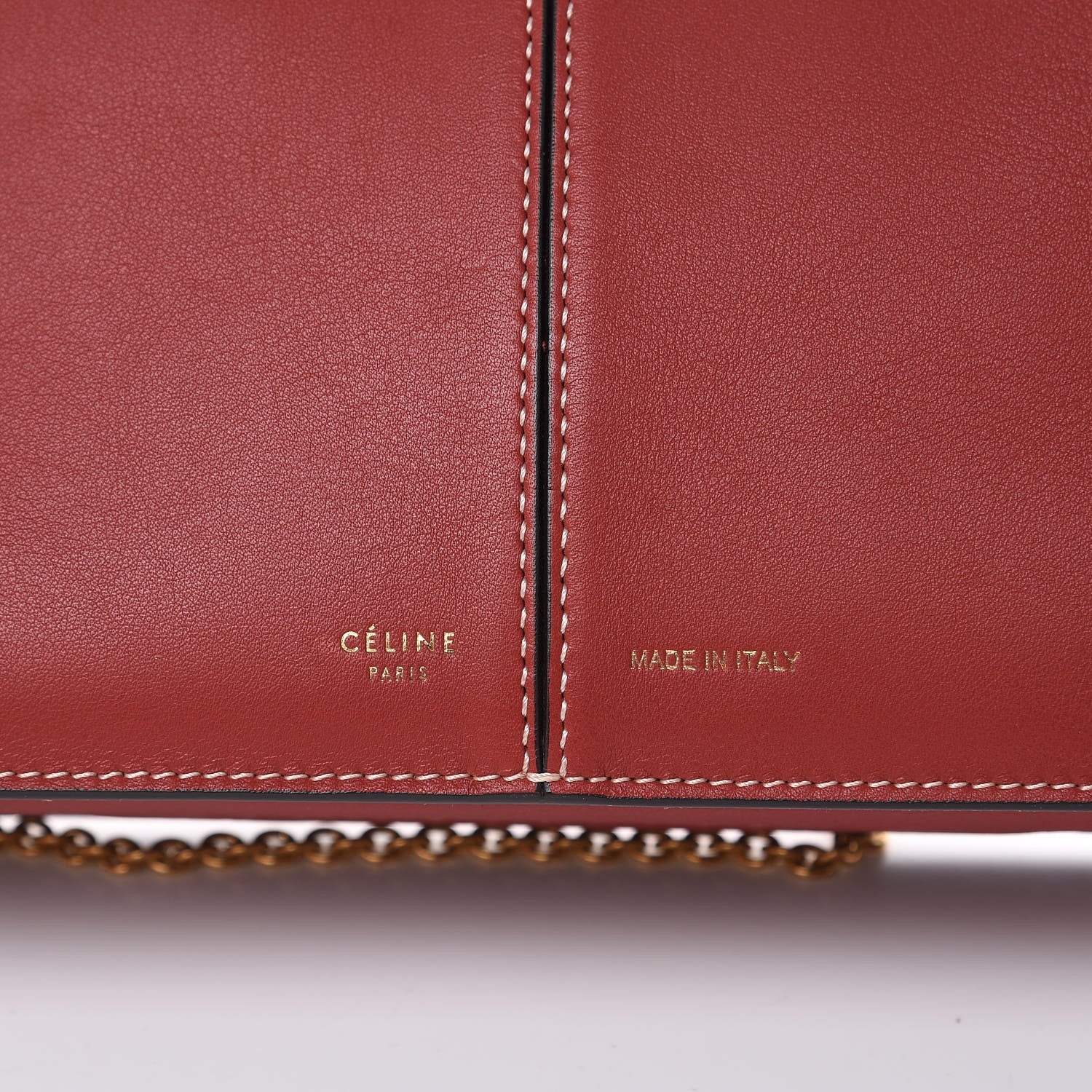 Celine Supple Natural Calfskin Tri-Fold Clutch Red 7 of 11