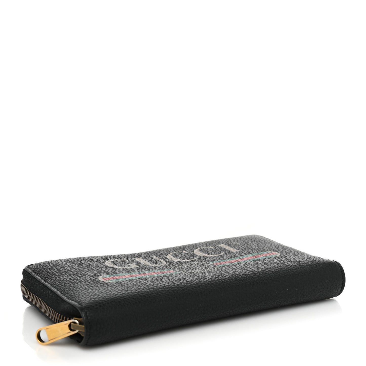 Calfskin Logo Zip Around Wallet Black