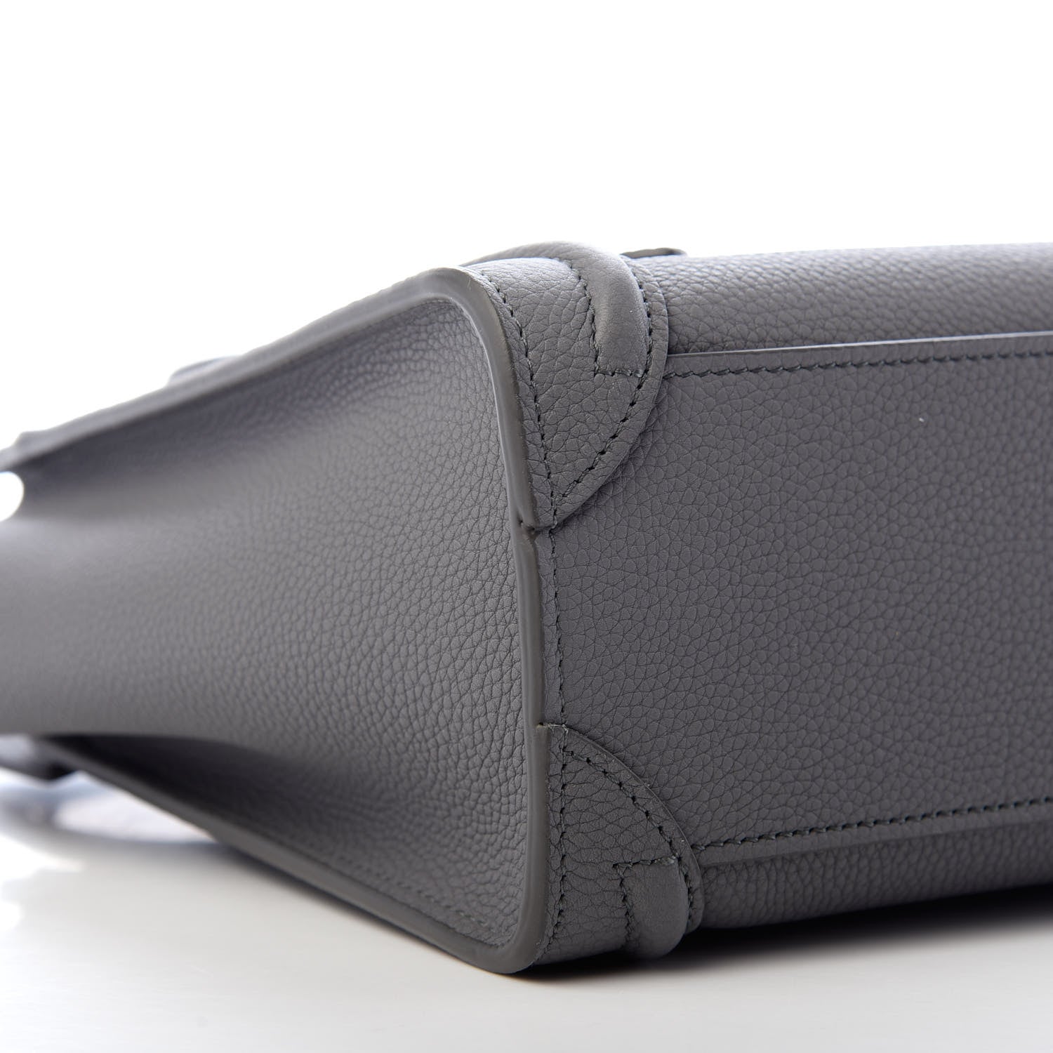 Celine Drummed Calfskin Nano Luggage Kohl 8 of 11