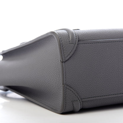 Celine Drummed Calfskin Nano Luggage Kohl 8 of 11