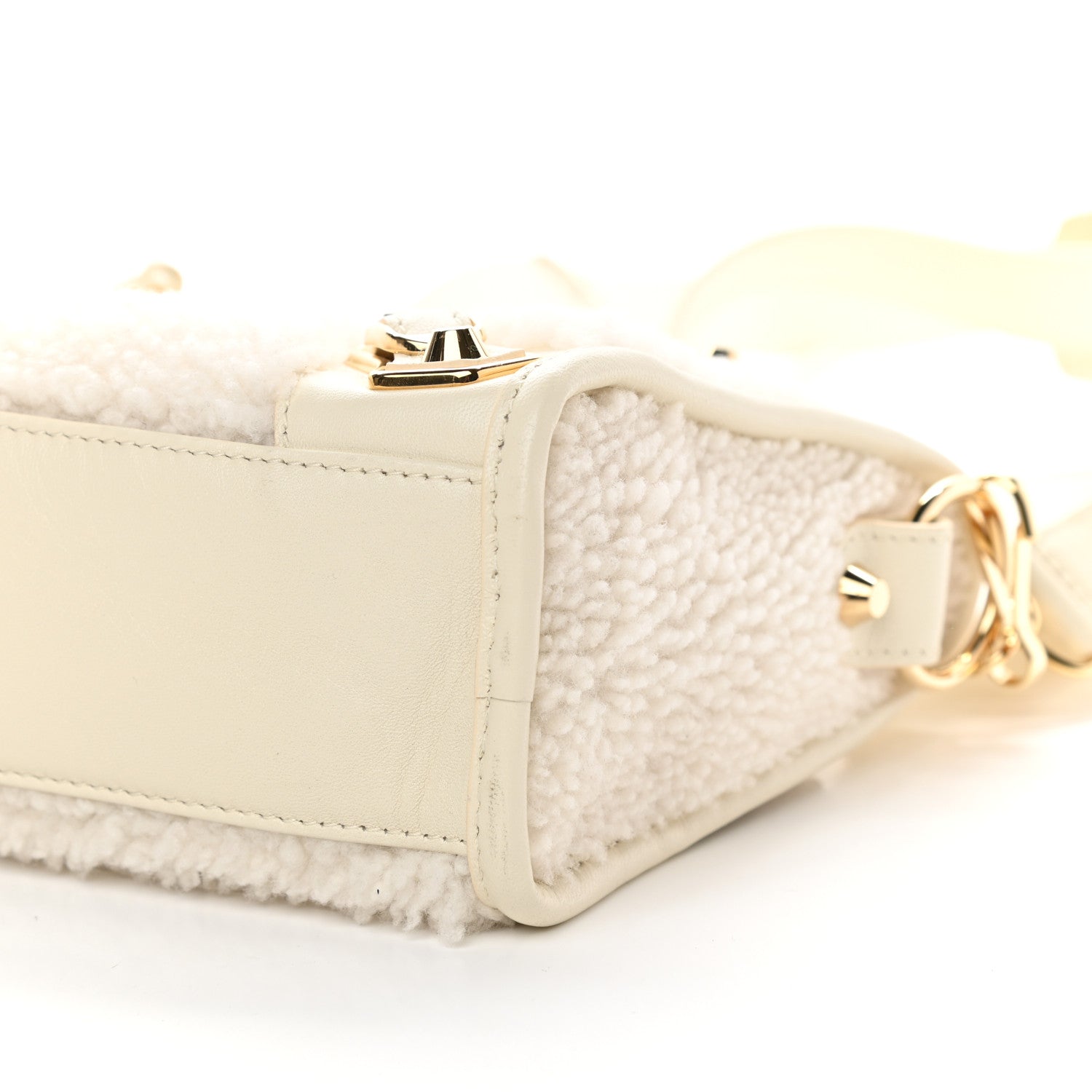 Balenciaga Shearling Nappa Gold Metallic Edge Hardware Mini City Cream 9 of 9