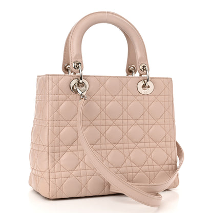 Christian Dior Lambskin Cannage Medium Lady Dior Rose Poudre 3 of 10