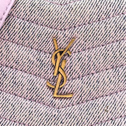 Saint Laurent Denim Matelasse Monogram Lou Belt Bag Washed Purple 8 of 10