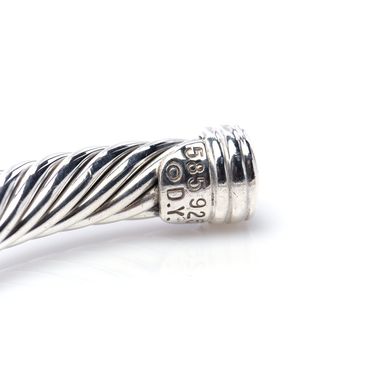 David Yurman Sterling Silver 14K Yellow Gold 5mm Double X Cable Bracelet 5 of 5