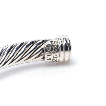 David Yurman Sterling Silver 14K Yellow Gold 5mm Double X Cable Bracelet 5 of 5