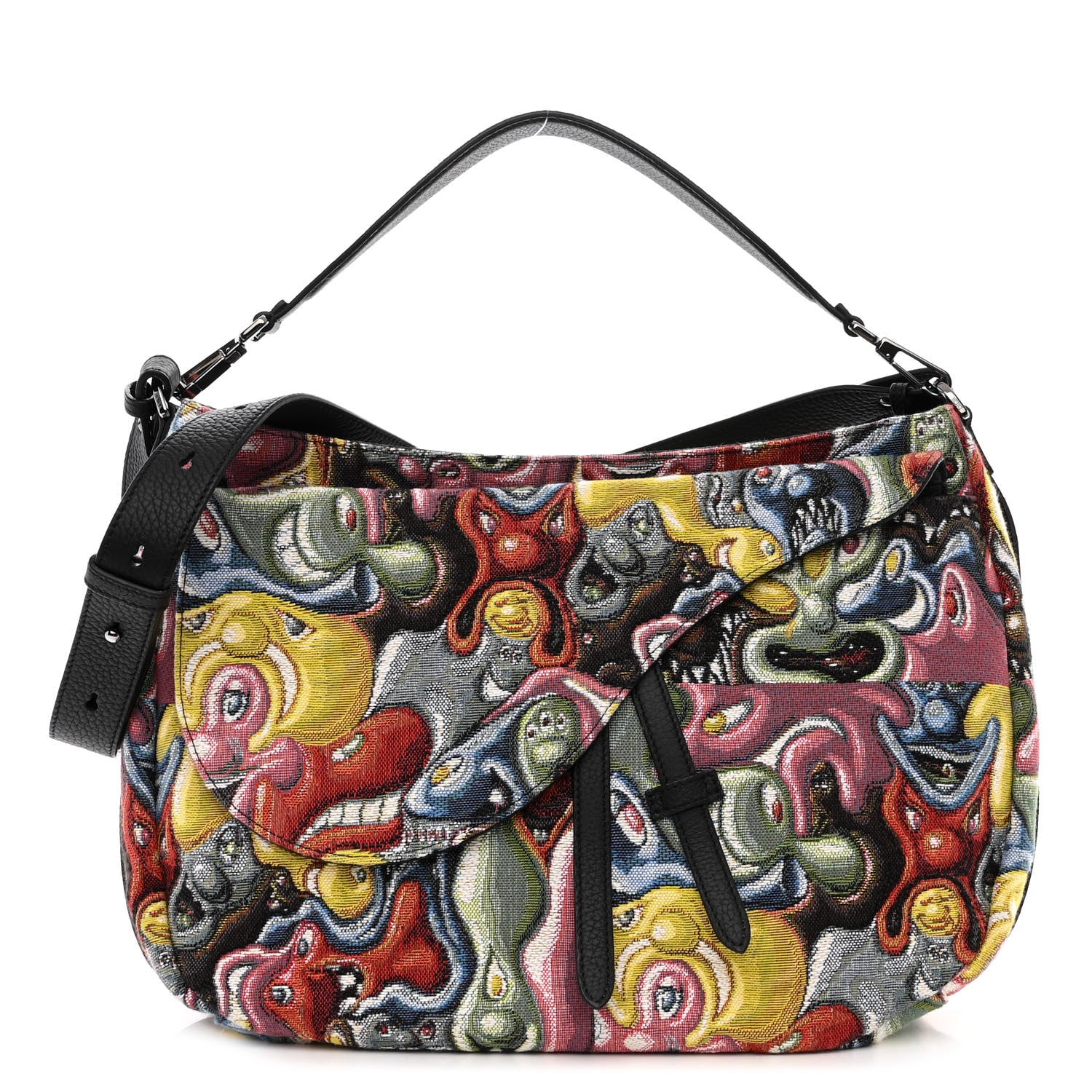 Christian Dior X KENNY SCHARF Jacquard Printed Soft Saddle Bag Multicolor 1 of 10