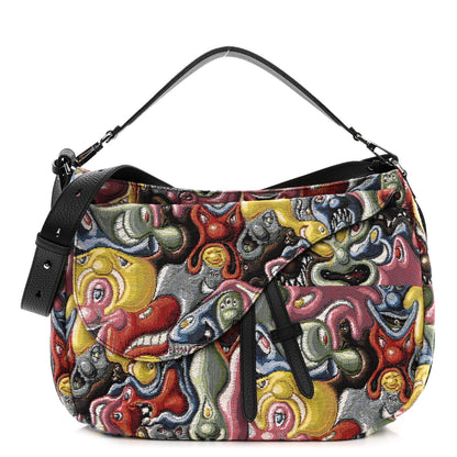 Christian Dior X KENNY SCHARF Jacquard Printed Soft Saddle Bag Multicolor 1 of 10
